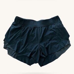 lululemon athletica Black Layered Ruffle Running Shorts